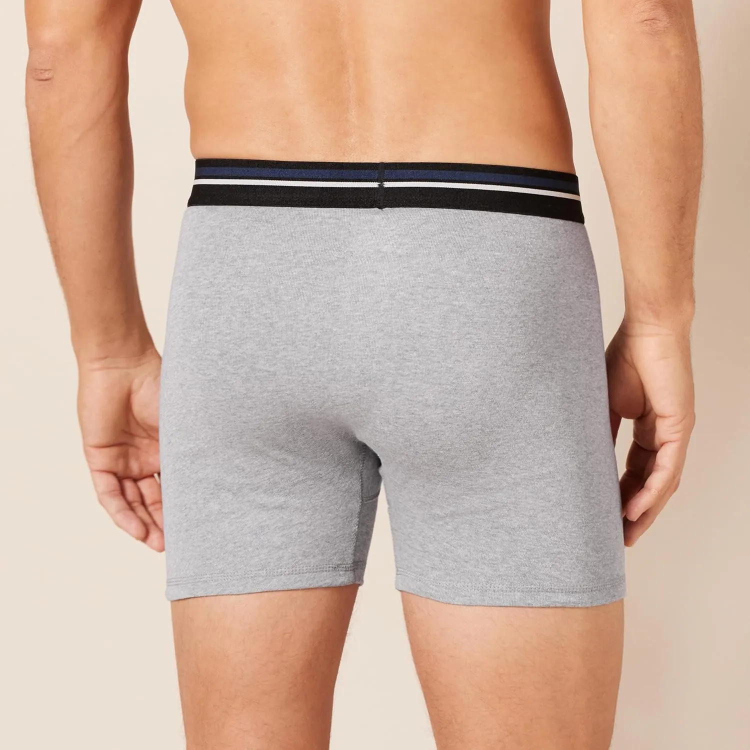 Amazon Essentials Men's Underwear Boxer Briefs, Comfortable Cotton, Tag-Free, Pack of 5