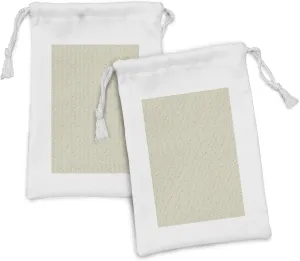 Ambesonne Abstract Fabric Pouch Set of 2, Natural Inspiration Symmetrical Circular Minimal Dots Print, Small Drawstring Bag for Toiletries Masks and Favors, 9" x 6", Grey Yellow Eggshell