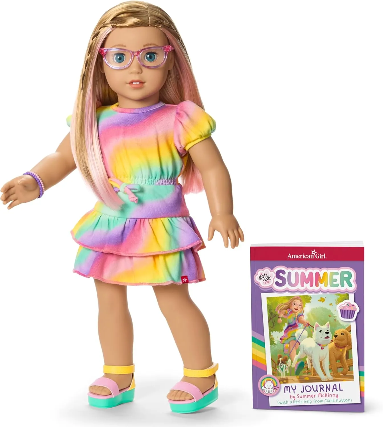American Girl, Summer McKinny Girl of The Year 2025 18-inch Doll and Journal, with Strawberry-Blonde Hair and Blue Eyes, Ages 6 