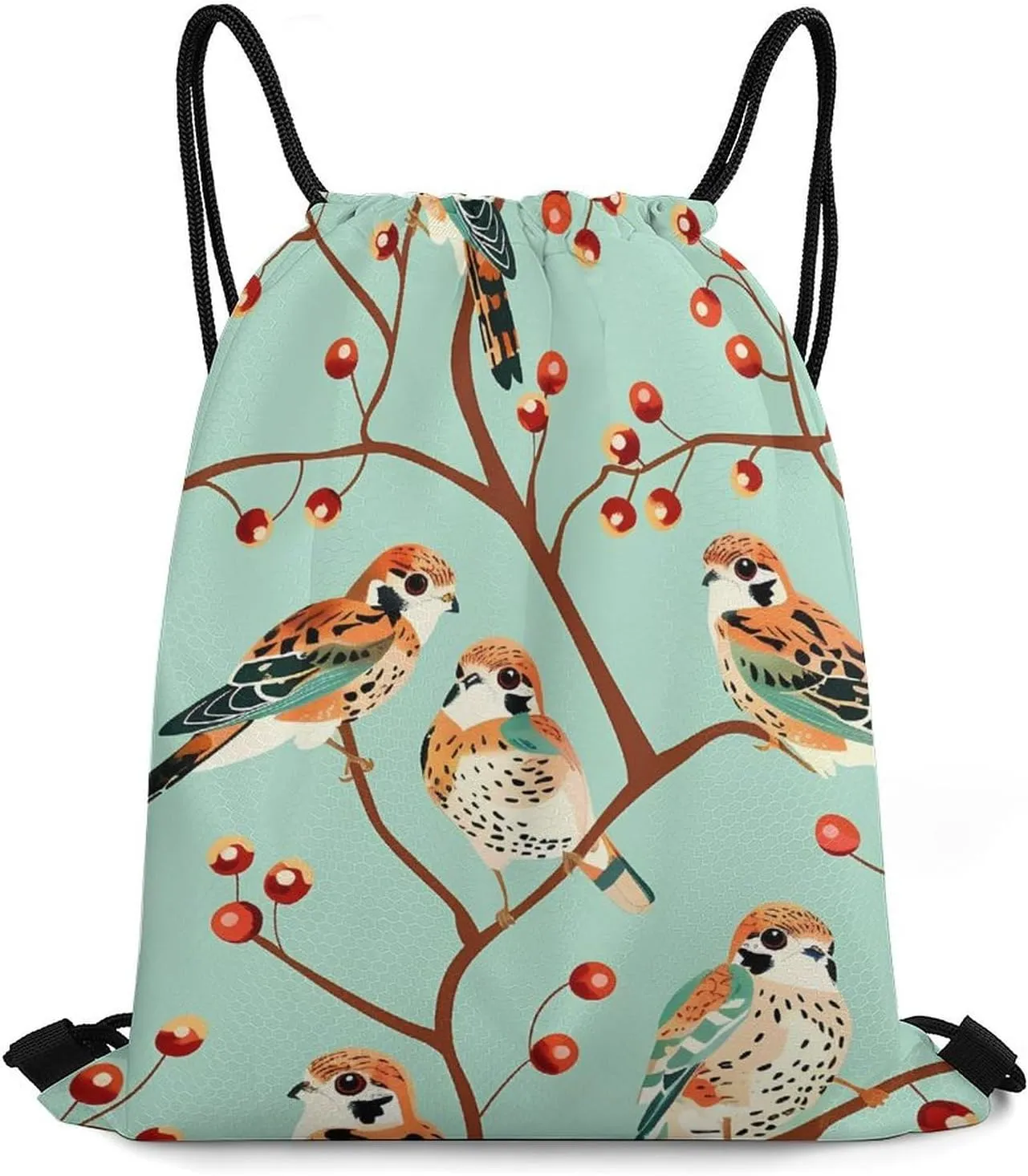 American Kestrel Pattern Travel Drawstring Bag Waterproof String Backpack Gym Sackpack Sport Bag