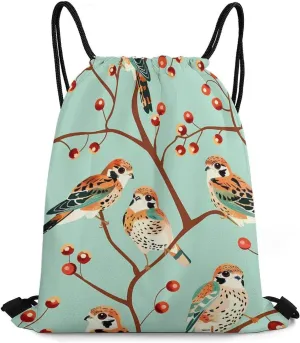 American Kestrel Pattern Travel Drawstring Bag Waterproof String Backpack Gym Sackpack Sport Bag