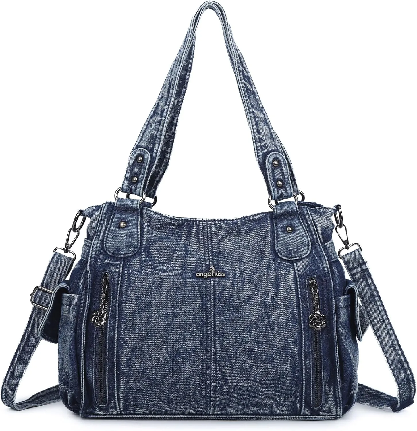 Angel Kiss Handbags for Womens Top-Handle Hobo Purse Roomy Casual Shoulder Bags PU Tote Satchel Purse for Women