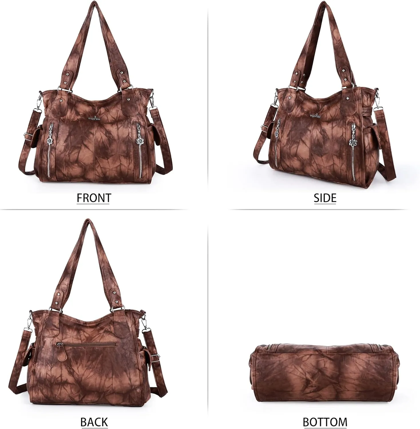 Angel Kiss Handbags for Womens Top-Handle Hobo Purse Roomy Casual Shoulder Bags PU Tote Satchel Purse for Women