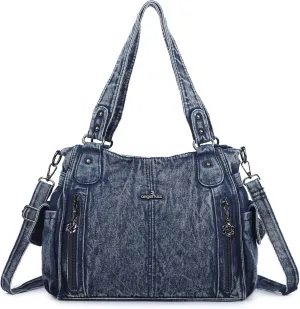 Angel Kiss Handbags for Womens Top-Handle Hobo Purse Roomy Casual Shoulder Bags PU Tote Satchel Purse for Women