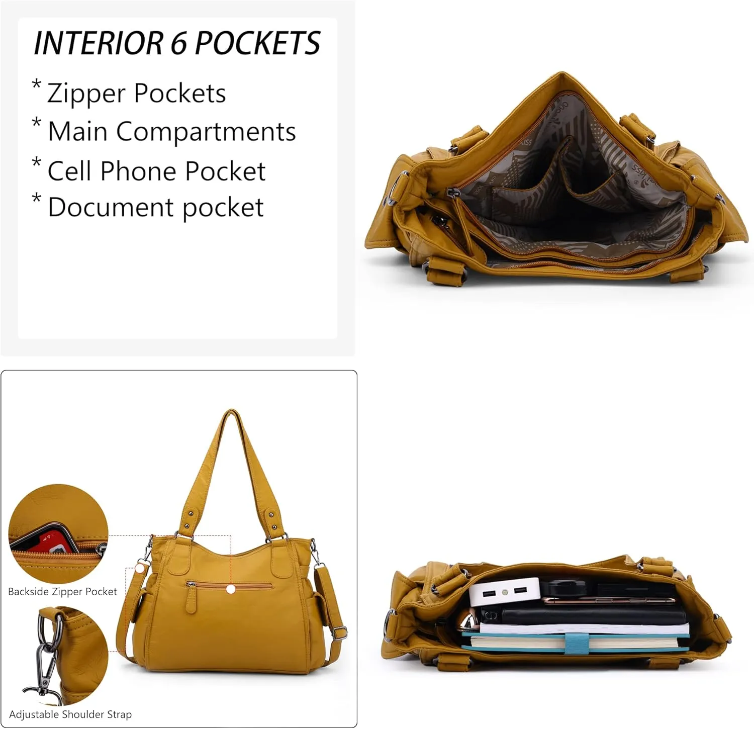 Angel Kiss Handbags for Womens Top-Handle Hobo Purse Roomy Casual Shoulder Bags PU Tote Satchel Purse for Women