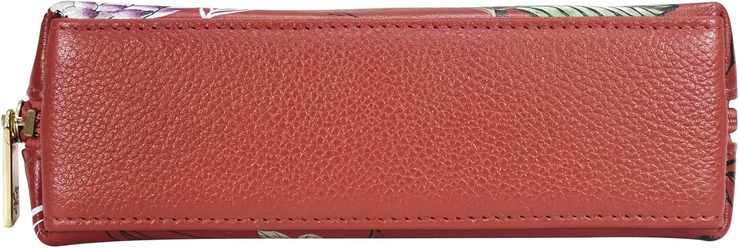 Anuschka Women's Hand-Painted Genuine Leather Medium Zip-Around Eyeglasses & Cosmetic Pouch