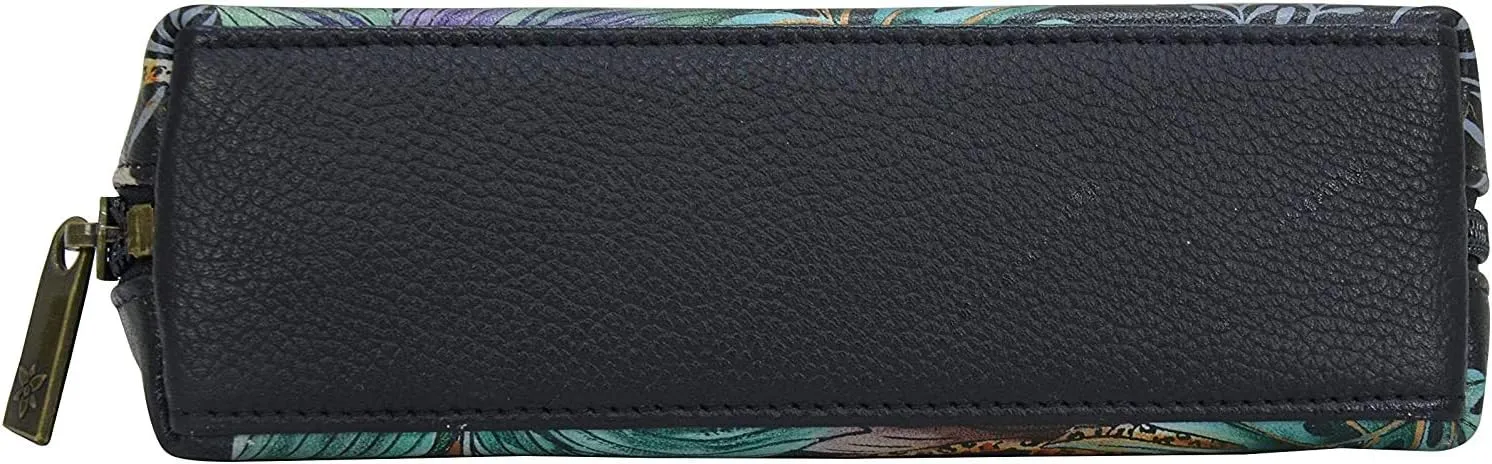 Anuschka Women's Hand-Painted Genuine Leather Medium Zip-Around Eyeglasses & Cosmetic Pouch