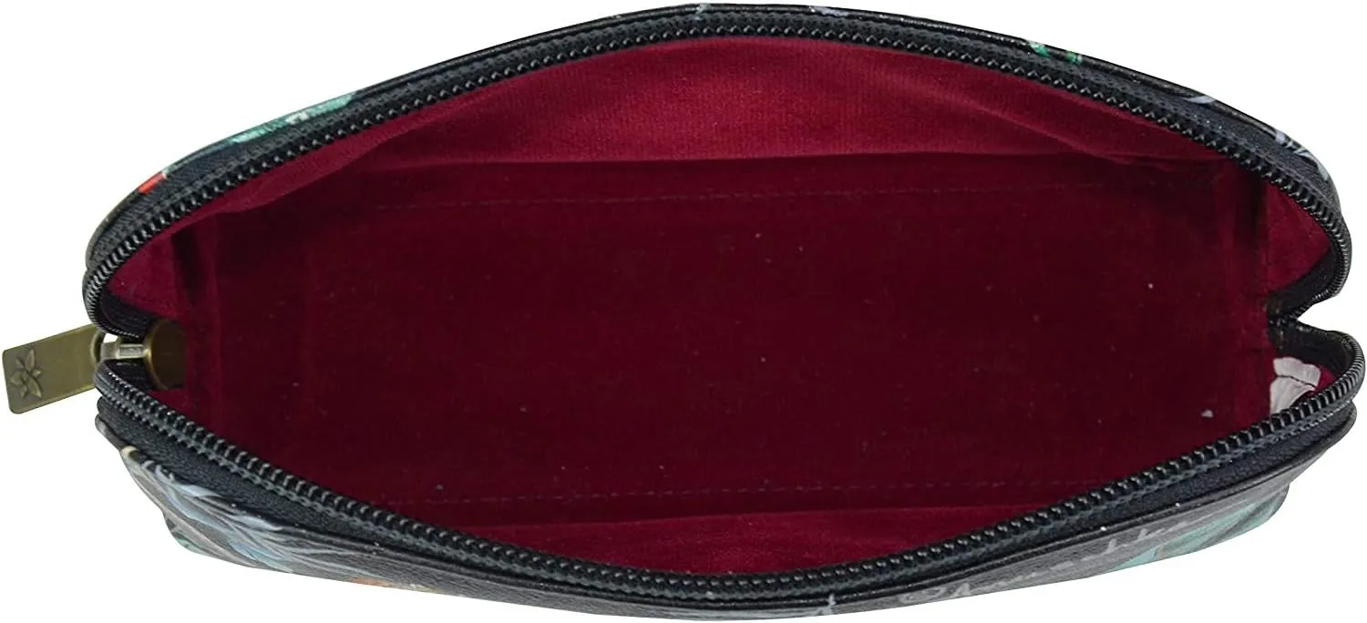 Anuschka Women's Hand-Painted Genuine Leather Medium Zip-Around Eyeglasses & Cosmetic Pouch