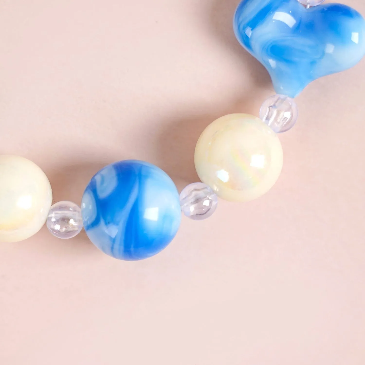 Aqua Amour Beaded Keychain