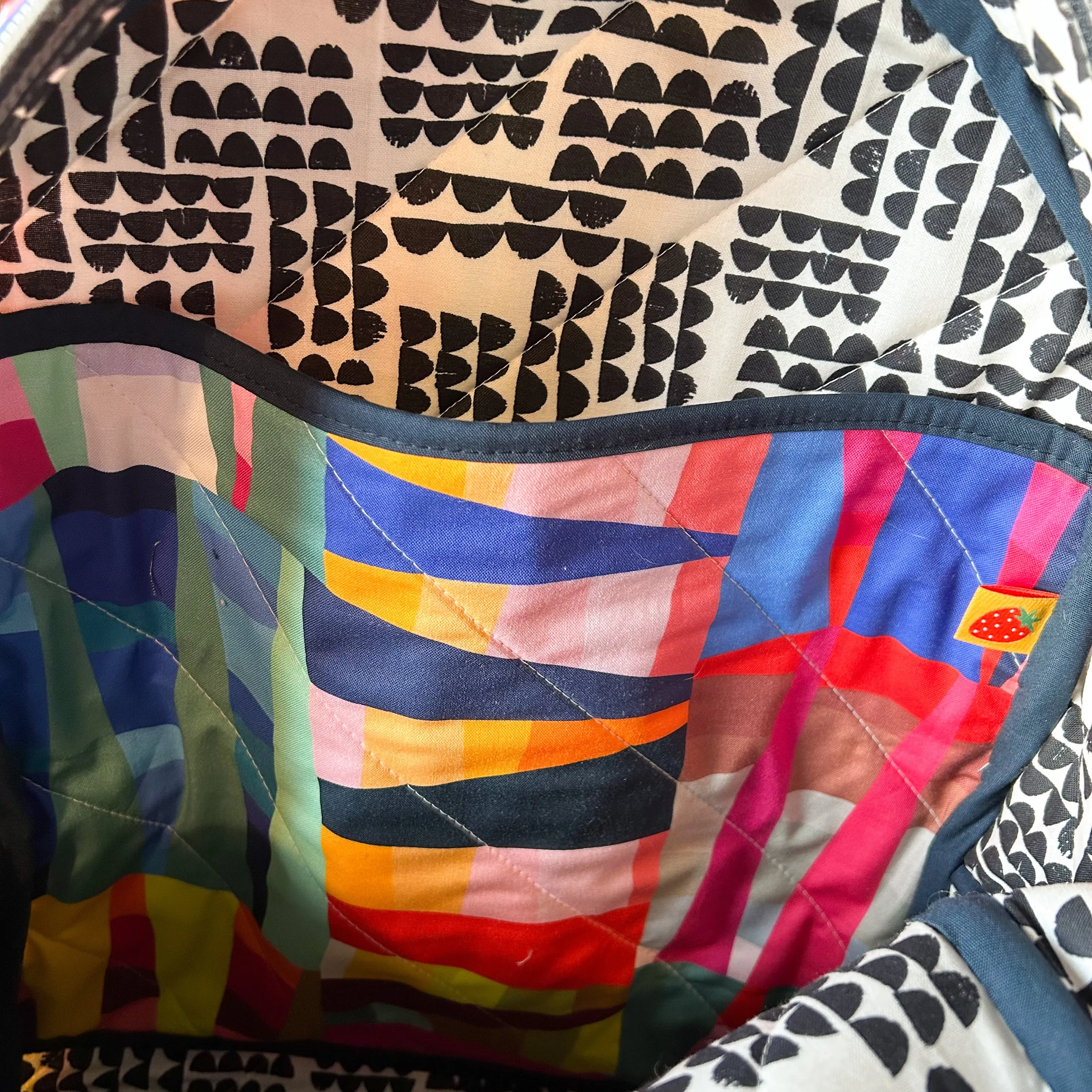 Archie Backpack in Colorful Kaleidoscope and Denim