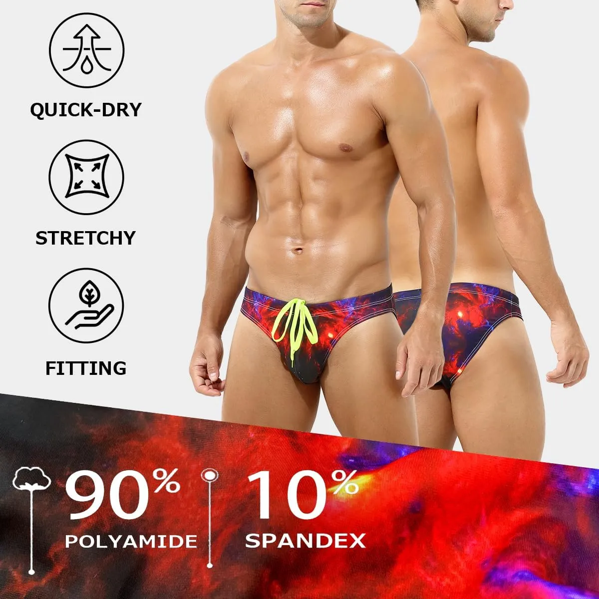 Arjen Kroos Men's Swim Briefs Swimsuit Sexy Print Swimwear Bikinis with Drawstring