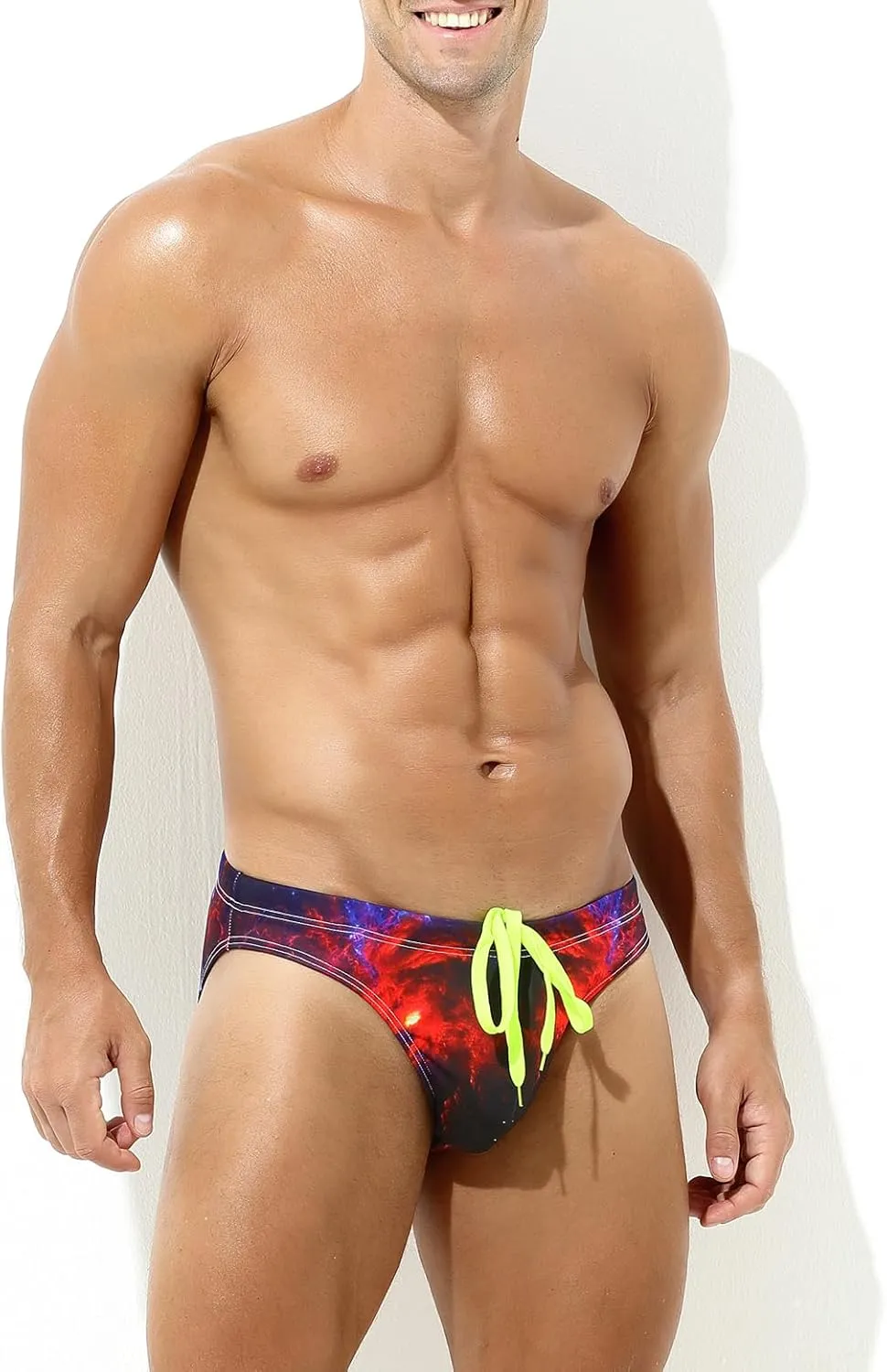 Arjen Kroos Men's Swim Briefs Swimsuit Sexy Print Swimwear Bikinis with Drawstring