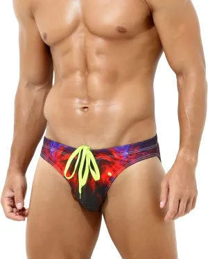 Arjen Kroos Men's Swim Briefs Swimsuit Sexy Print Swimwear Bikinis with Drawstring