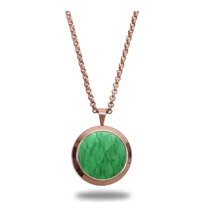 Atlantic Salmon Leather Pendant Rose Gold-Tone ▪ Light Green
