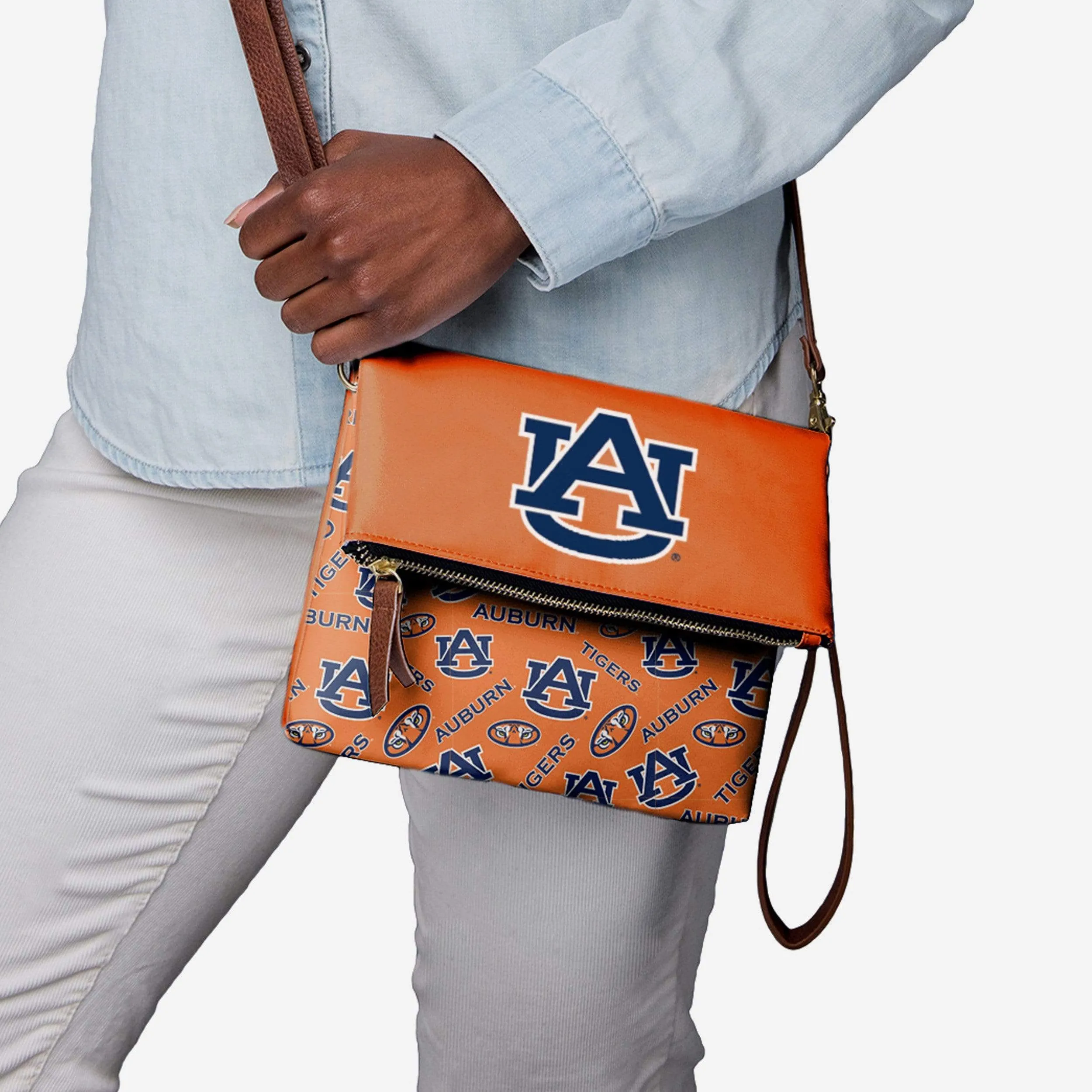 Auburn Tigers Printed Collection Foldover Tote Bag
