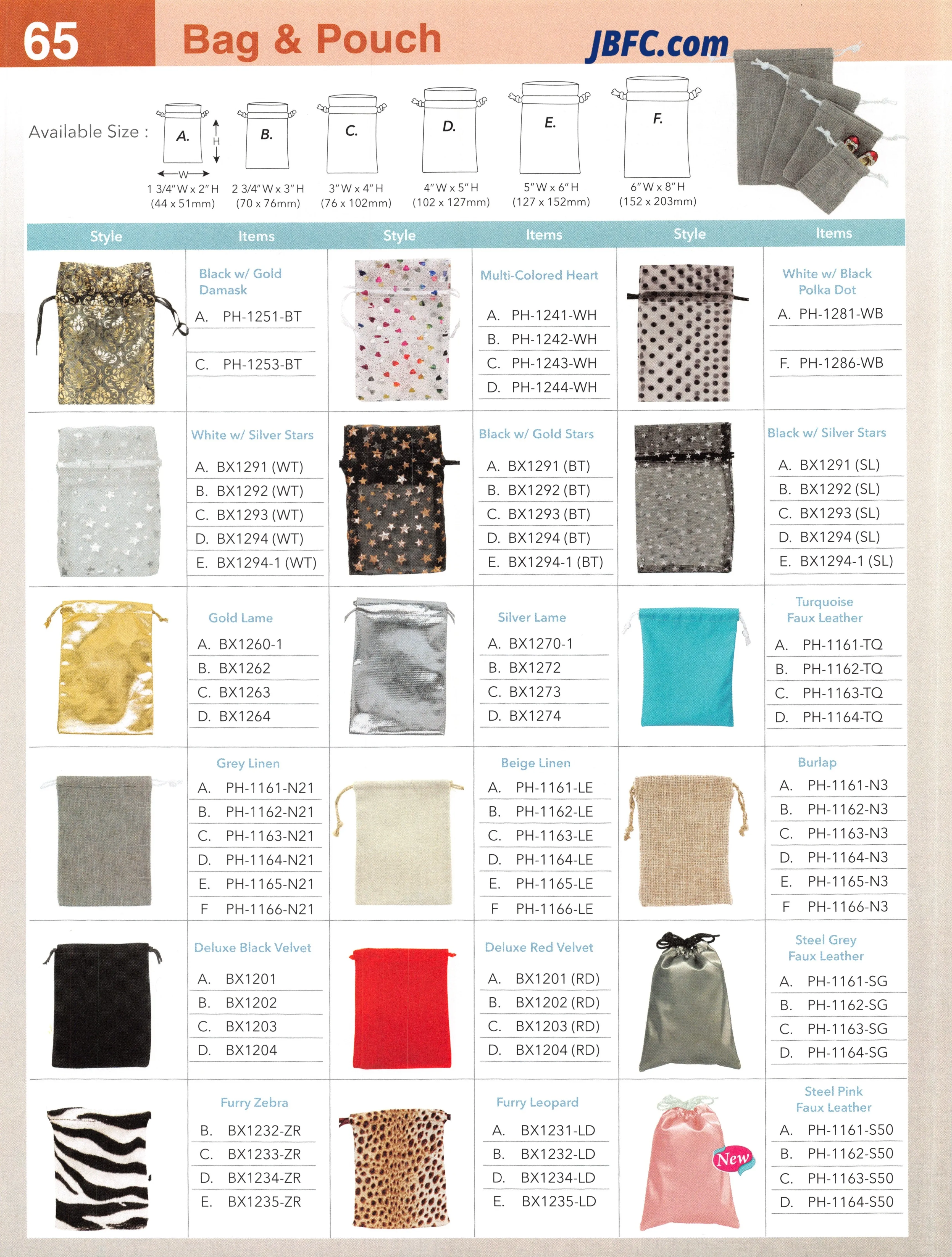 Bag & Pouch - Drawstring  -  Linen - 12 pcs. Pack