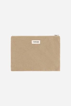 Barbette, the Medium sized pouch - Recycled cotton Beige