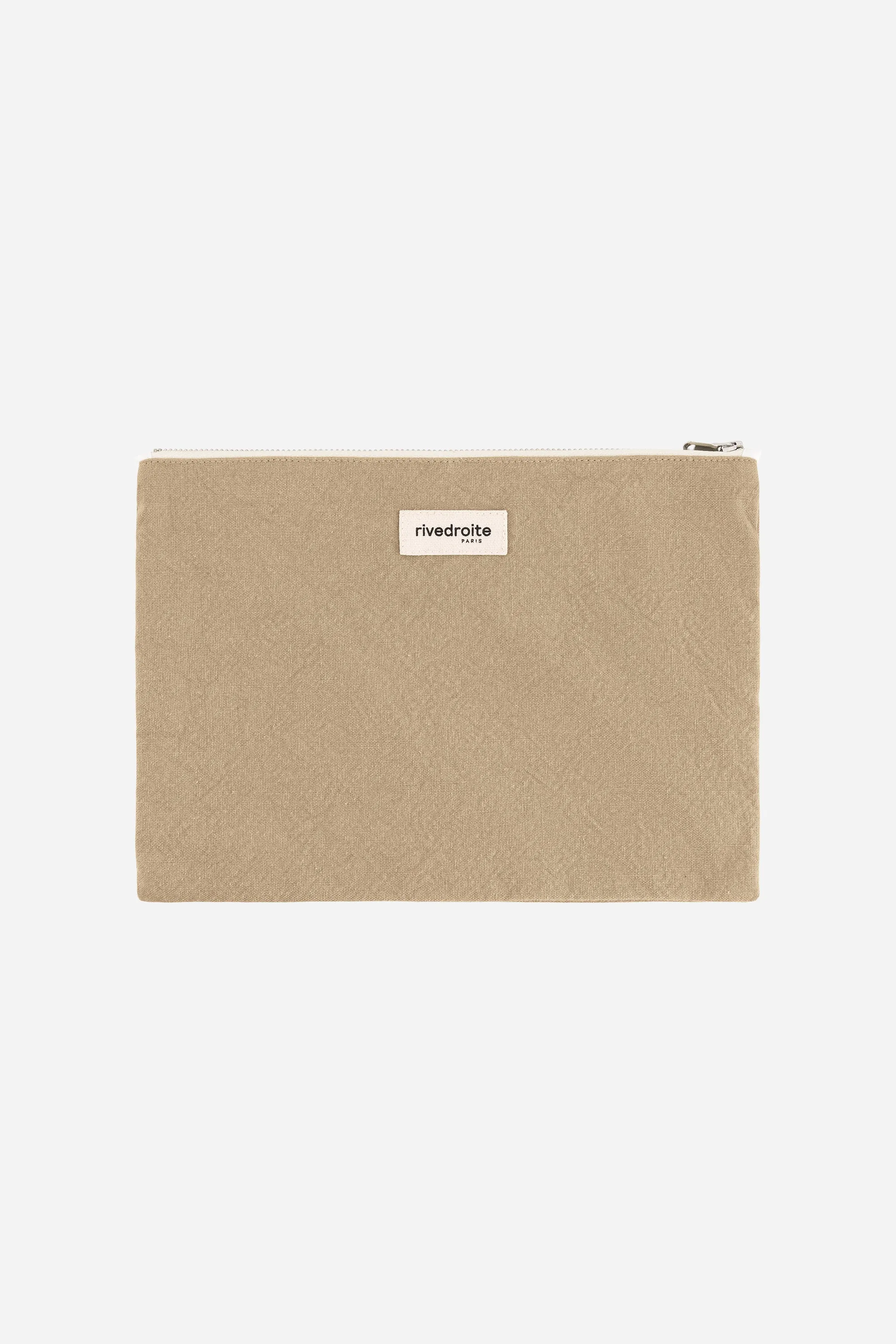 Barbette, the Medium sized pouch - Recycled cotton Beige