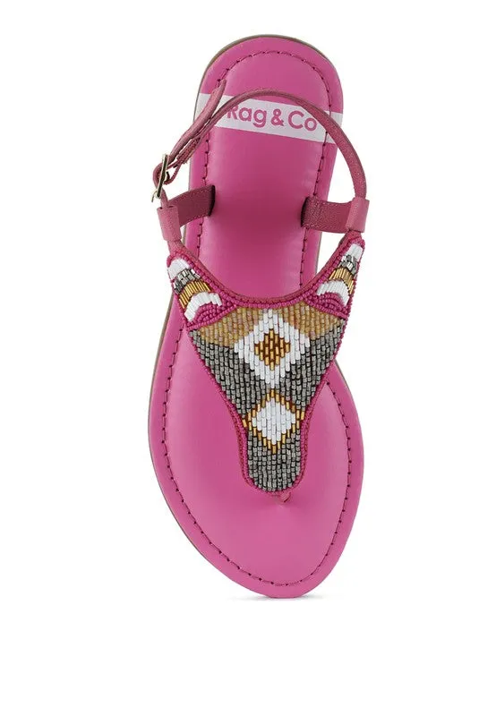 Beaded Flat Sandals