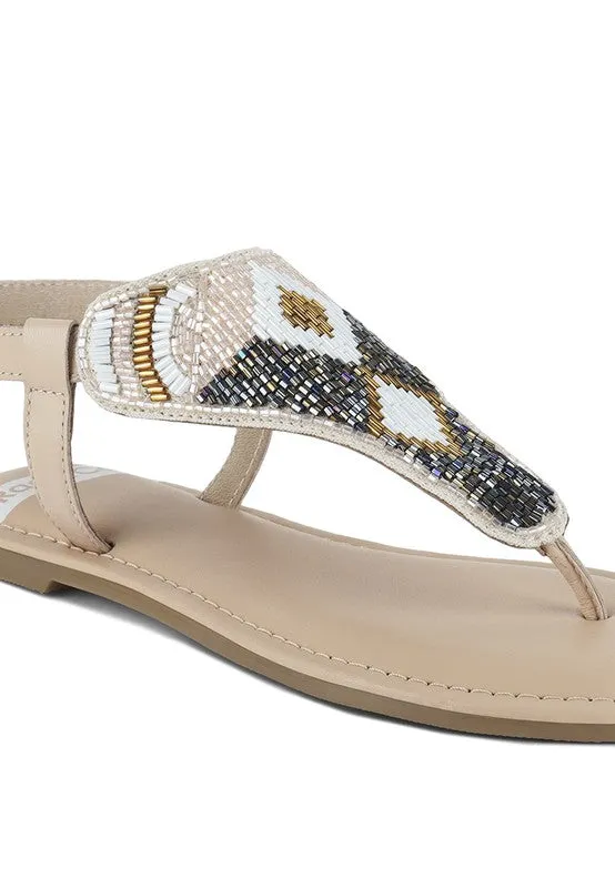 Beaded Flat Sandals