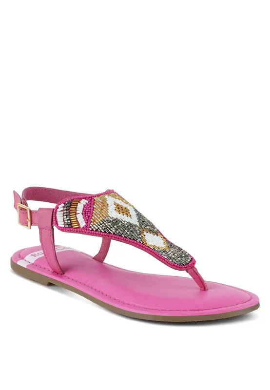 Beaded Flat Sandals