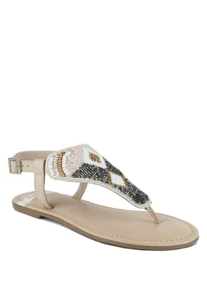 Beaded Flat Sandals