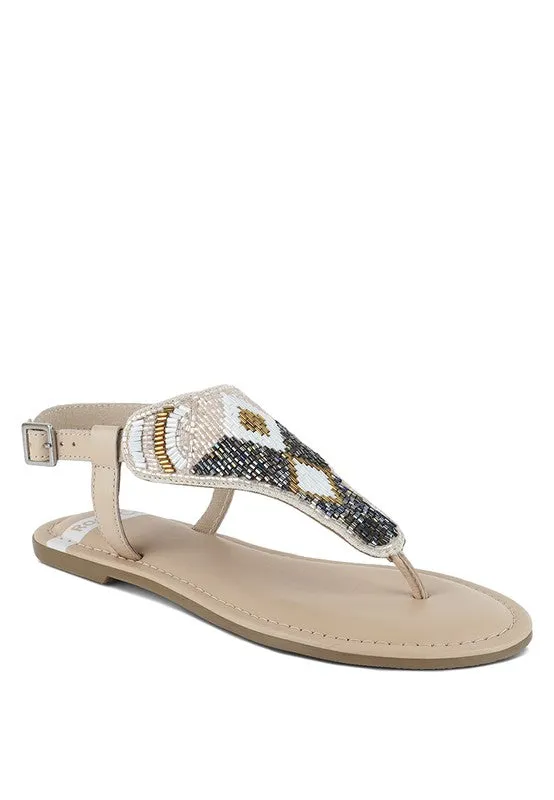 Beaded Flat Sandals