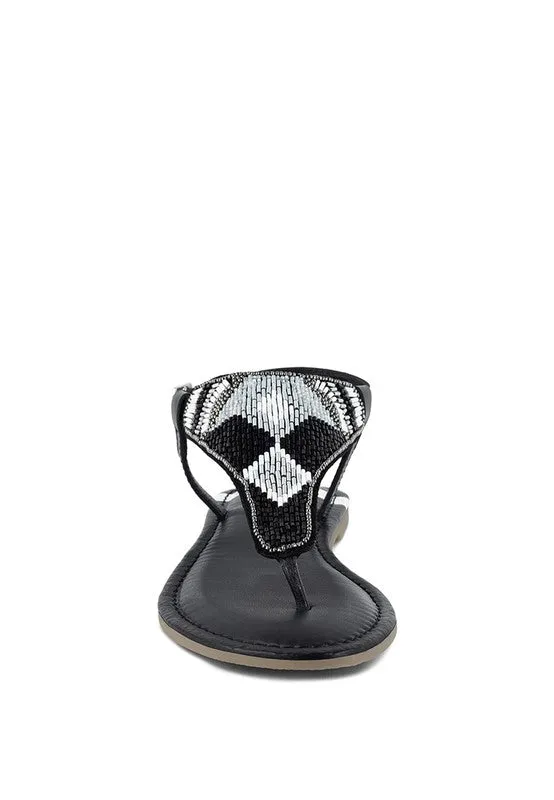 Beaded Flat Sandals