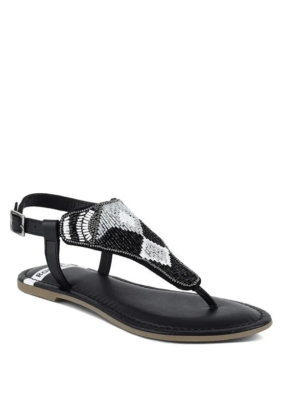 Beaded Flat Sandals