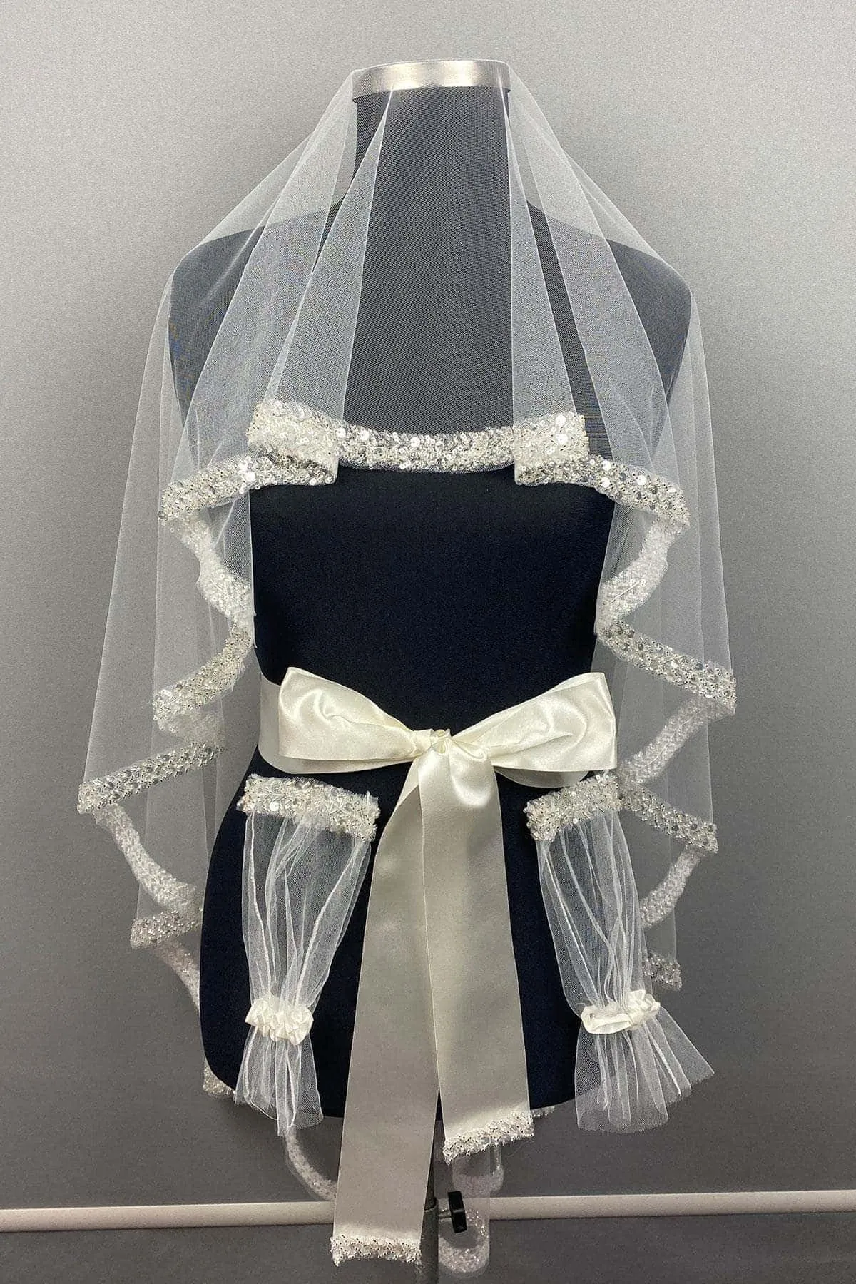 Beaded Sequined Bridal Veil