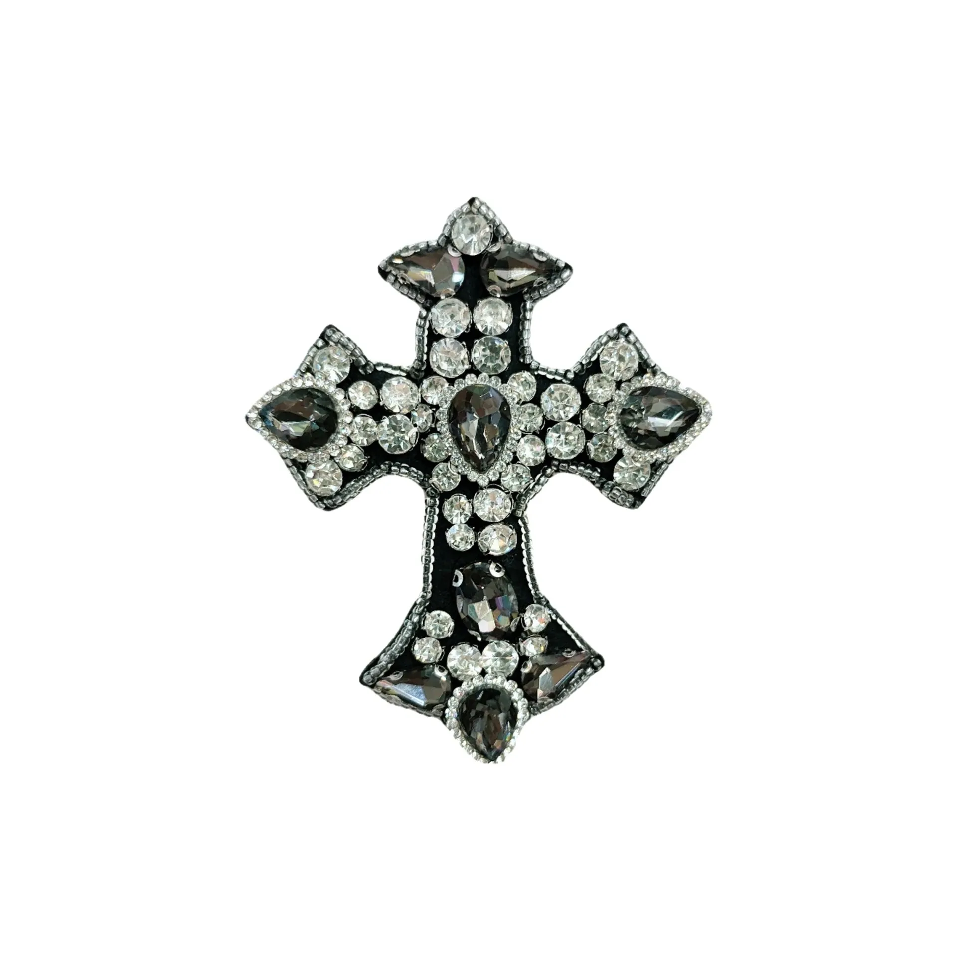 Beaded Vintage Cross Applique Rhinestone-Embellished 3D Patch 5 Pack