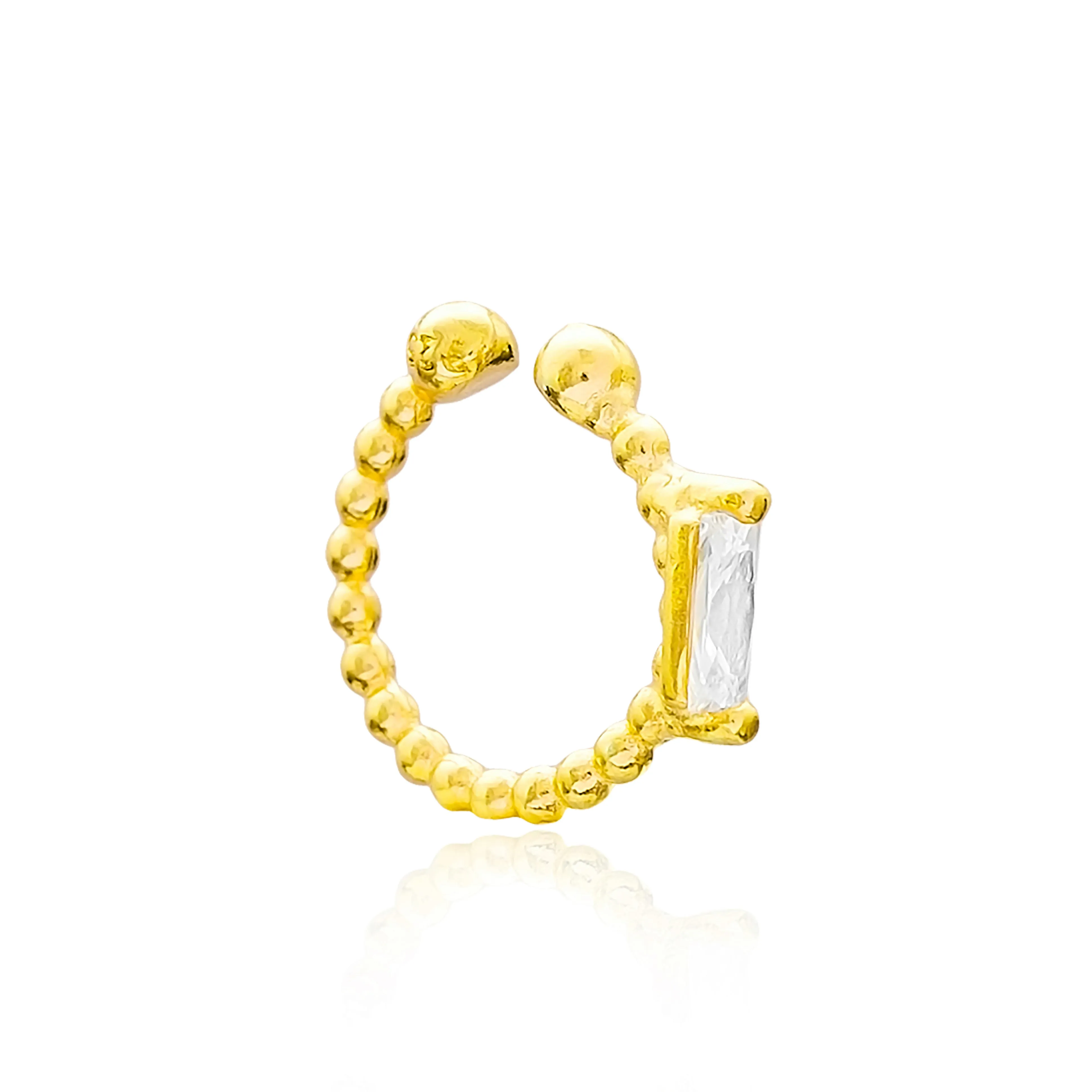 Beaded Zircon Ear Cuff