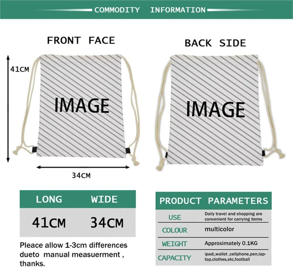 Beauty Collector School Drawstring Backpack Violin Music Class Bookbags for Teens