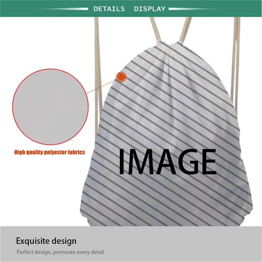Beauty Collector School Drawstring Backpack Violin Music Class Bookbags for Teens