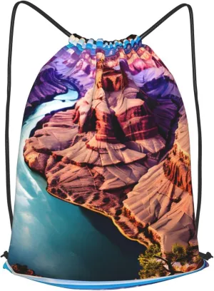 Beauty Grand Canyon Drawstring Cinch Backpack Polyester Sack Pack String Bag For Hiking Camping Adventure