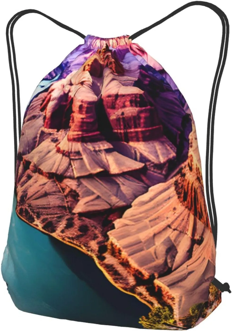 Beauty Grand Canyon Drawstring Cinch Backpack Polyester Sack Pack String Bag For Hiking Camping Adventure