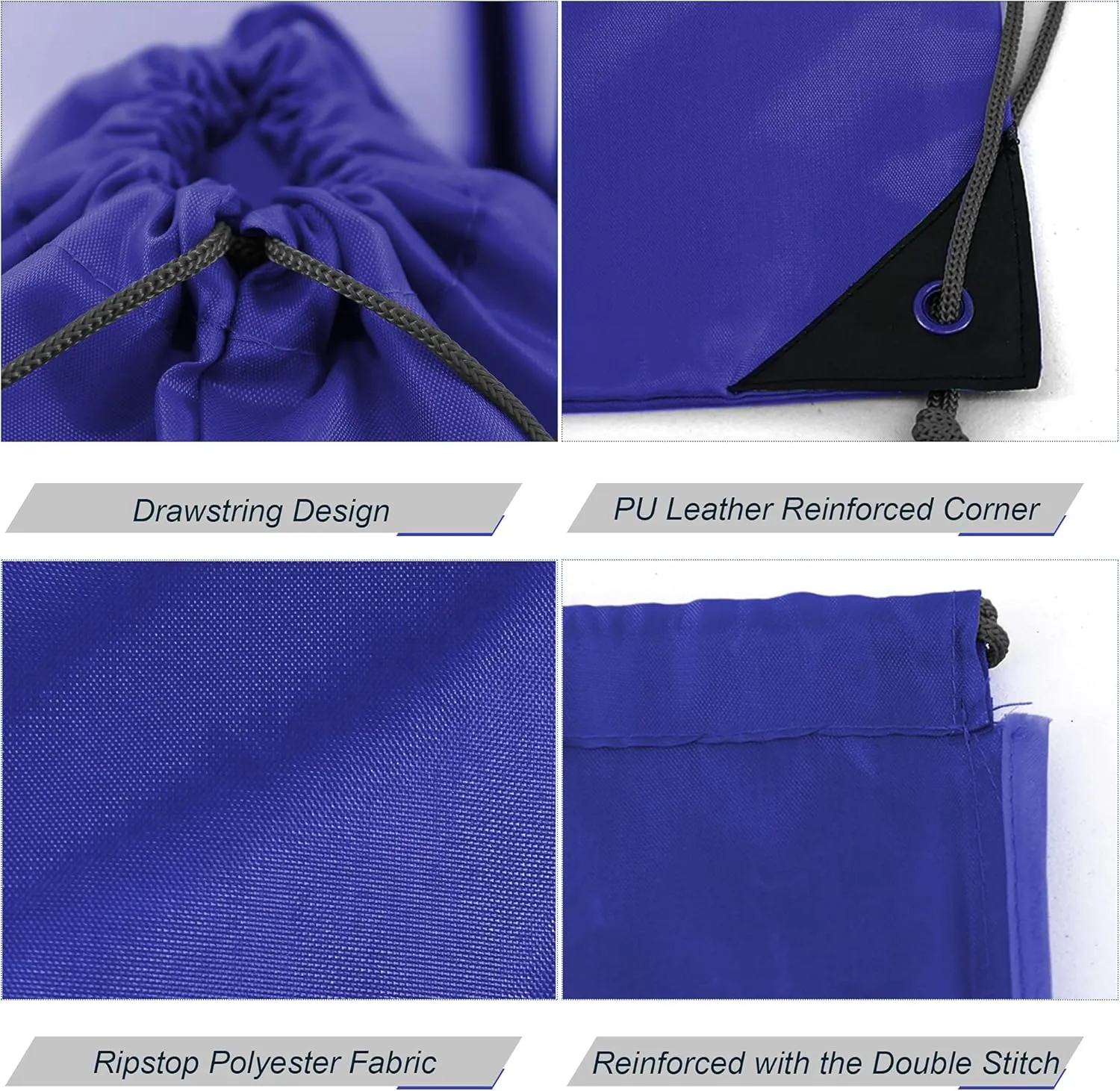 BeeGreen 20 Pieces Royal Blue Drawstring Backpack Bags Bulk Large Personalized Christmas String Bag Perfect for DIY Gym Cinch Sack Solid for Women and Men
