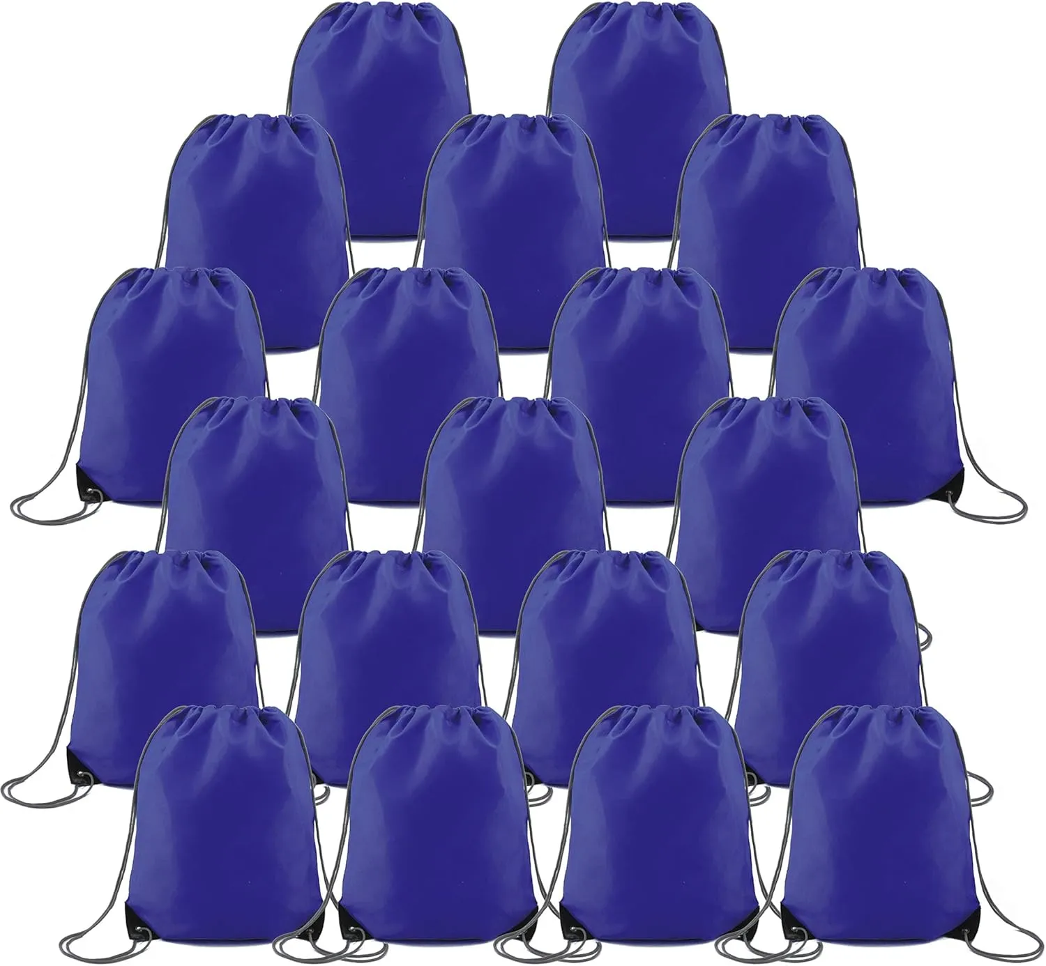 BeeGreen 20 Pieces Royal Blue Drawstring Backpack Bags Bulk Large Personalized Christmas String Bag Perfect for DIY Gym Cinch Sack Solid for Women and Men