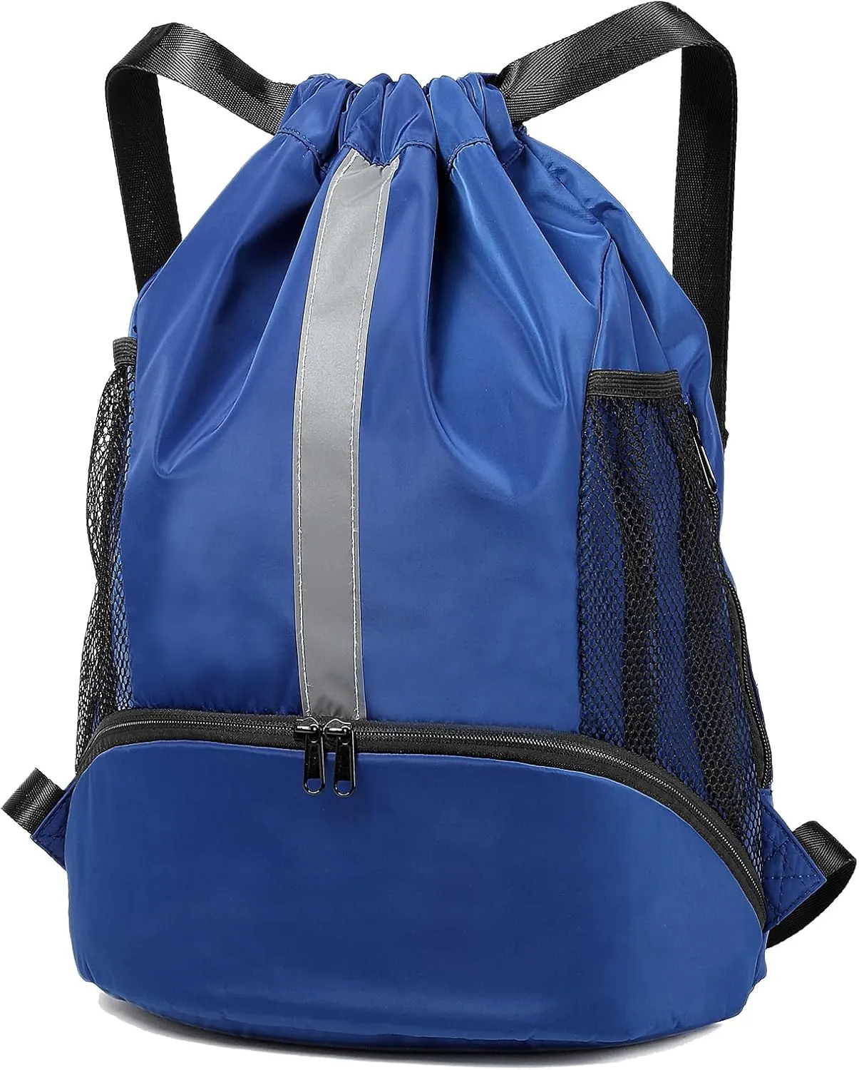 BeeGreen Drawstring Backpack Sports Gym Bag With Shoe Compartment and Two Water Bottle Holder …