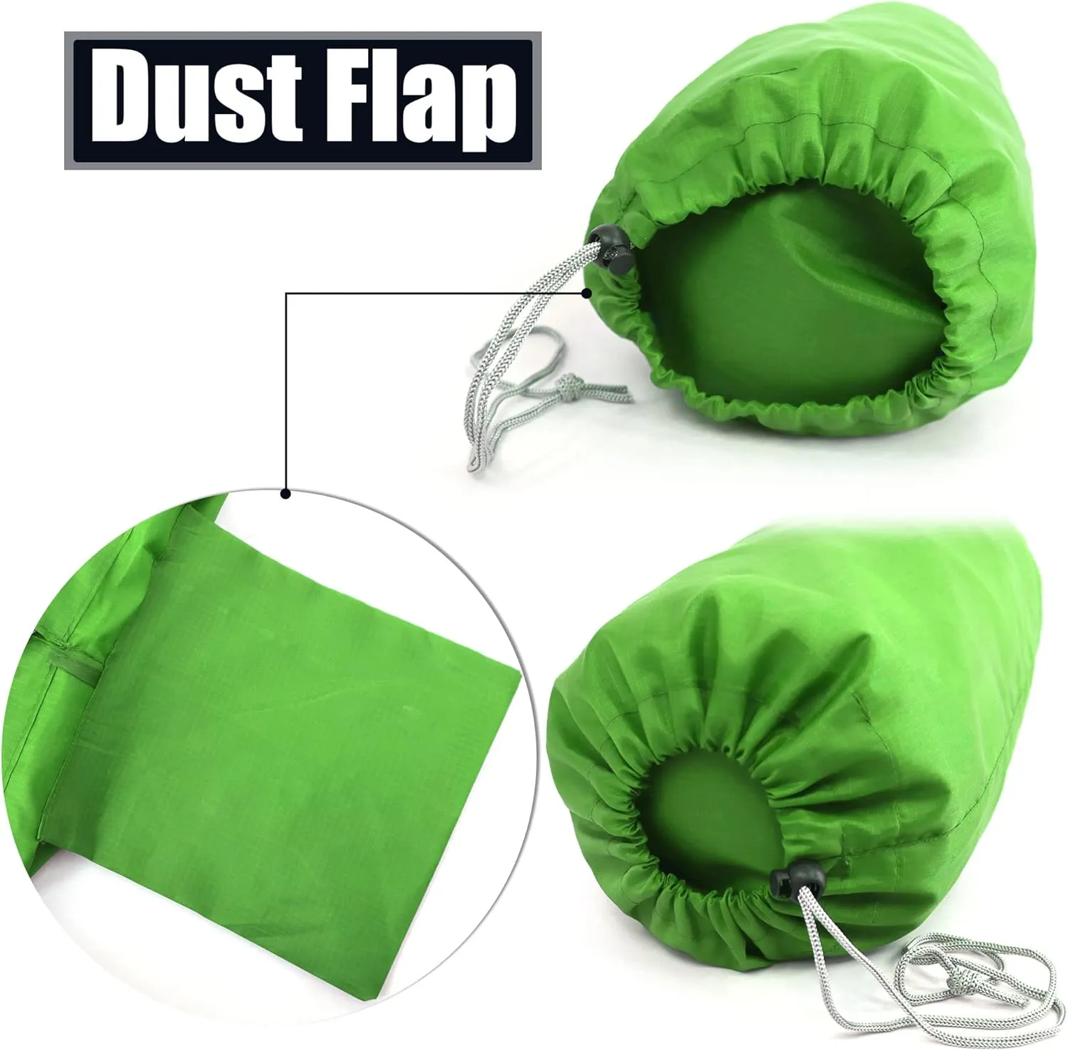 BeeGreen Small-Drawstring Pouch-Bags 6 Pack with Dust Flap Stuff Sack Bags for Travel, Camping, Outdoor Products