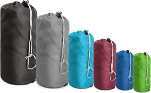 BeeGreen Small-Drawstring Pouch-Bags 6 Pack with Dust Flap Stuff Sack Bags for Travel, Camping, Outdoor Products