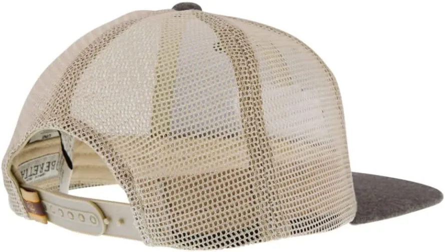 Beretta Men's Engraved Patch Wool Flanel Mesh Back Flat Bill Trucker Hat