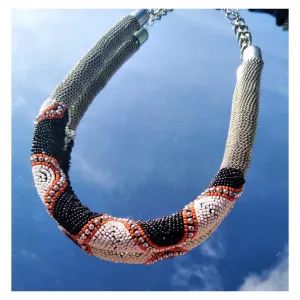 📿BLACK AND ORANGE STATEMENT NECKLACE