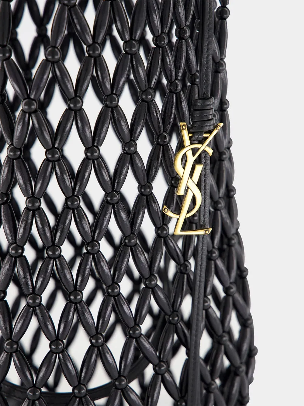 Black Beaded Hobo Shoulder Bag