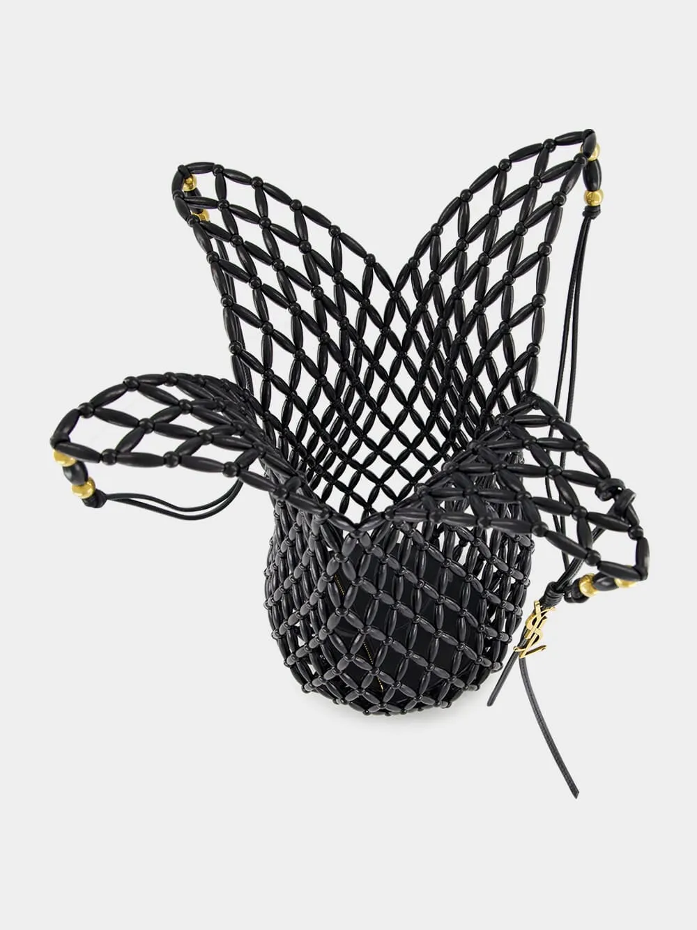 Black Beaded Hobo Shoulder Bag