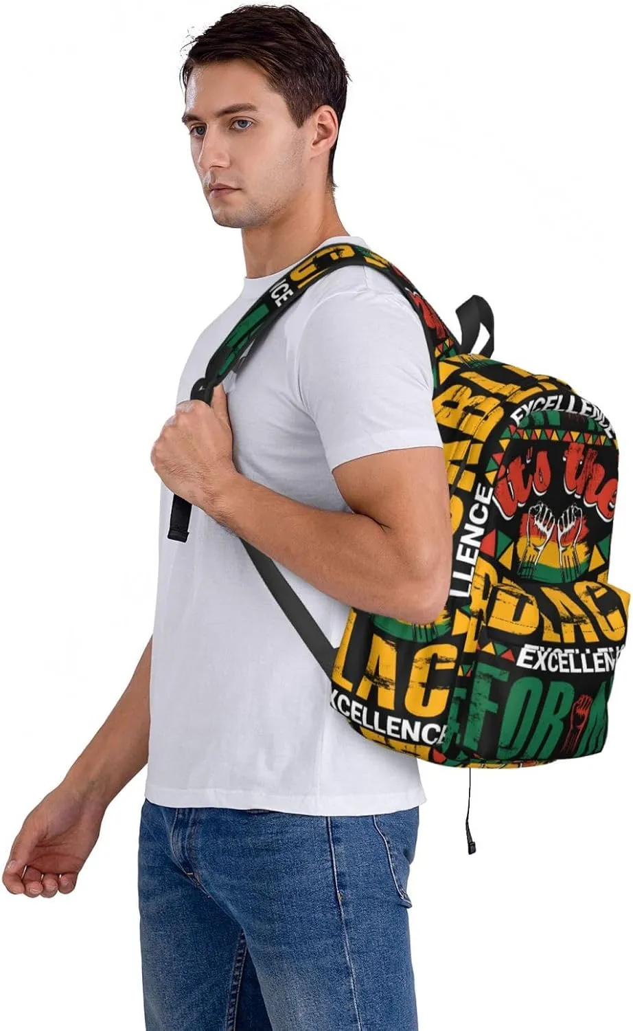 Black History Month It's The Excellent For Me Backpack Casual Laptop Backpack Large Capacity Double Shoulder Bag Travel Daypack For Women Men
