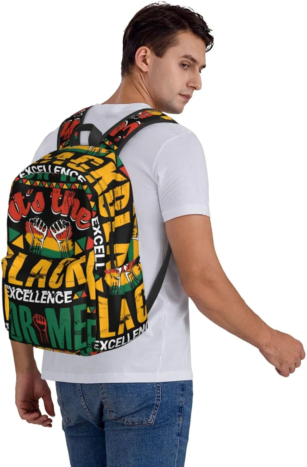 Black History Month It's The Excellent For Me Backpack Casual Laptop Backpack Large Capacity Double Shoulder Bag Travel Daypack For Women Men