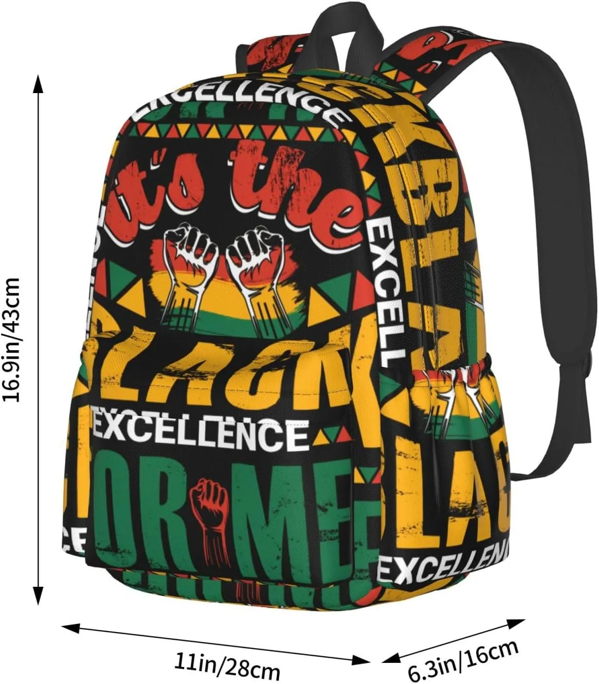 Black History Month It's The Excellent For Me Backpack Casual Laptop Backpack Large Capacity Double Shoulder Bag Travel Daypack For Women Men