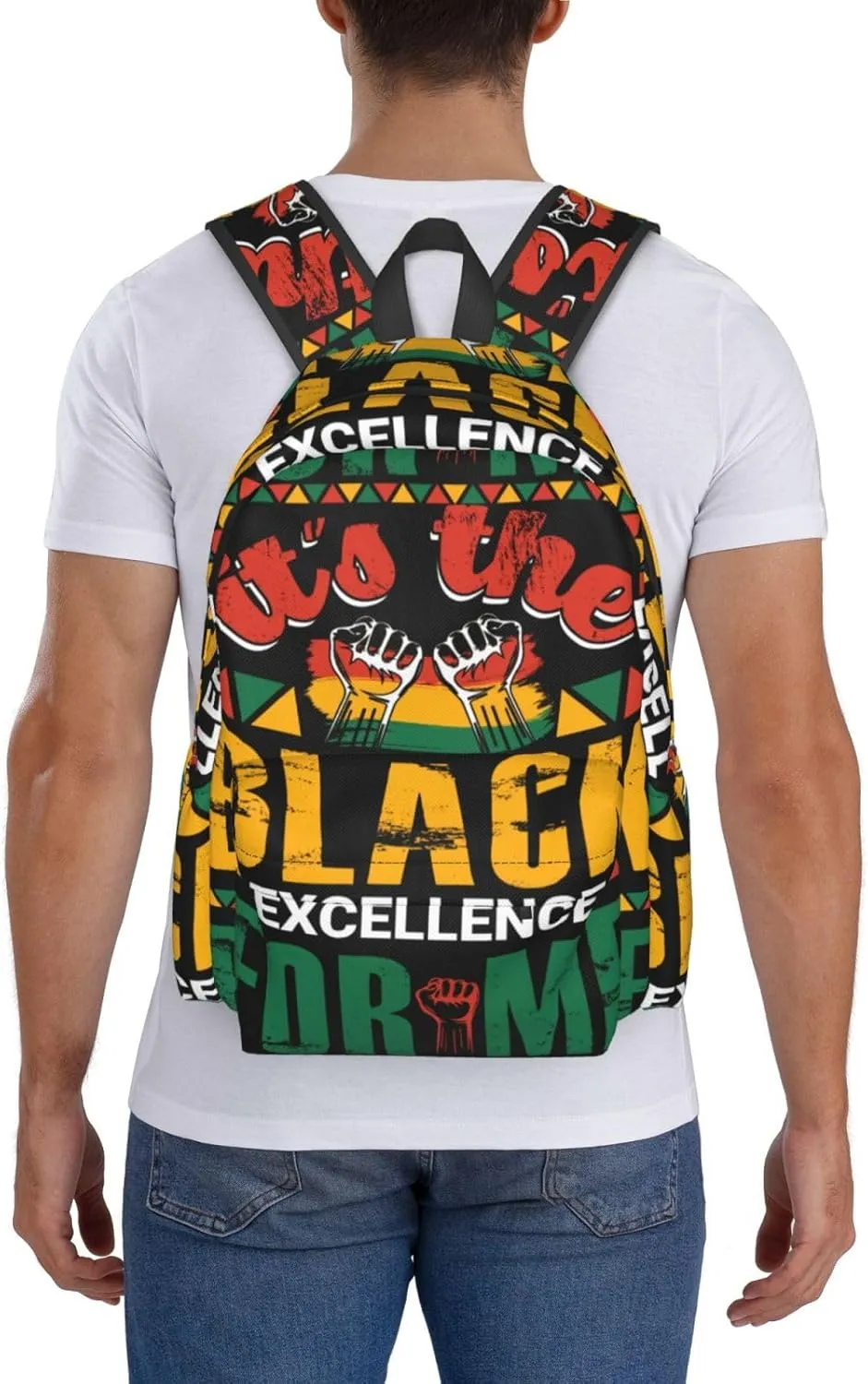 Black History Month It's The Excellent For Me Backpack Casual Laptop Backpack Large Capacity Double Shoulder Bag Travel Daypack For Women Men