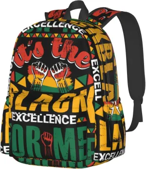 Black History Month It's The Excellent For Me Backpack Casual Laptop Backpack Large Capacity Double Shoulder Bag Travel Daypack For Women Men